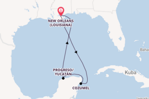 In 6 Tagen nach New Orleans über Progreso/Yucatán
