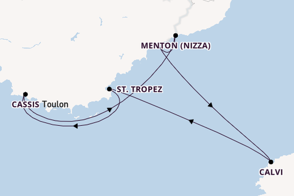 Westliches Mittelmeer ab Nizza, Frankreich auf der Le Bougainville
