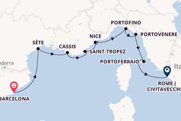 Western Mediterranean from Barcelona, Spain with the Seabourn Venture