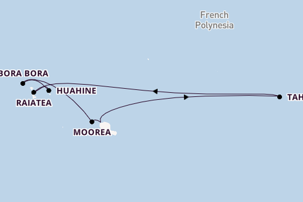 French Polynesia from Papeete, Tahiti, French Polynesia with the Evrima