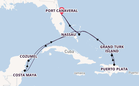 Caribbean from Port Canaveral, Florida, USA with the MSC World Atlantic