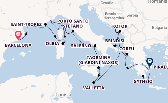 Mediterranean from Barcelona, Spain with the Seabourn Ovation 