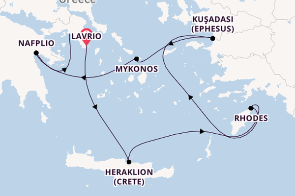 Eastern Mediterranean from Lavrio, Greece with the Silver Nova
