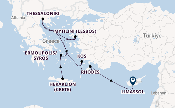 Greek Islands from Heraklion (Crete), Greece with the Balmoral