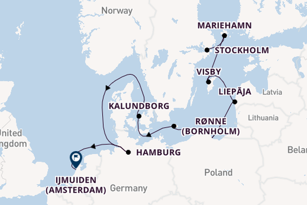 Europe from Stockholm, Sweden with the Aurelia