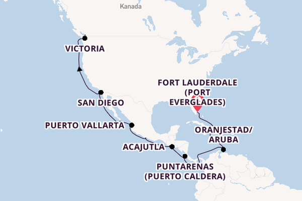 Mexikanische Riviera ab Fort Lauderdale (Port Everglades), USA auf der Nieuw Amsterdam
