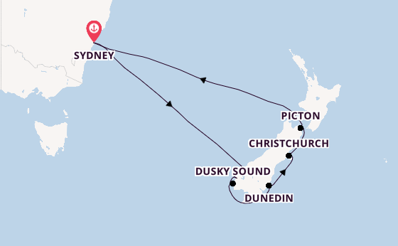 Nieuw Zeeland vanaf Sydney, Australië met de Anthem of the Seas®