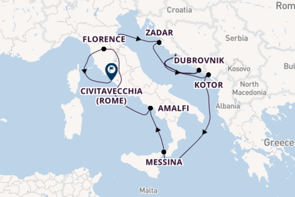 Cruise met Celebrity Cruises naar het sprankelende Civitavecchia (Rome)