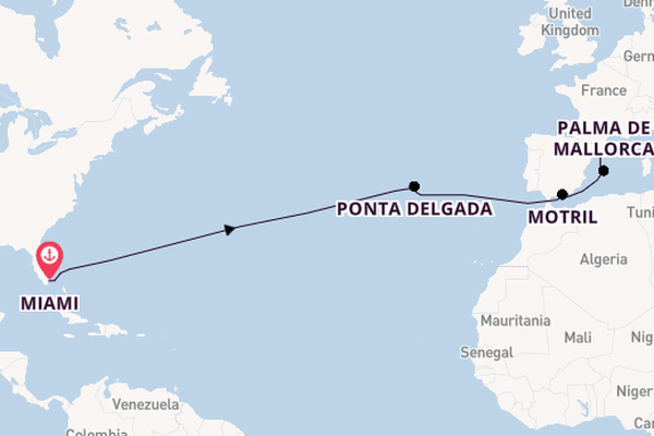 Transatlantic from Miami, Florida, USA with the Norwegian Viva