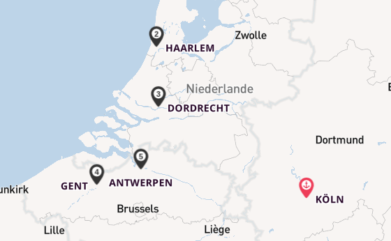 Rhein ab Köln, Deutschland auf der MS COMPASS OPERA