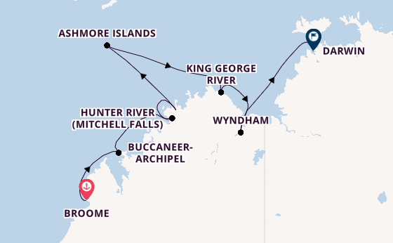 Australien ab Broome, Australien auf der Silver Cloud