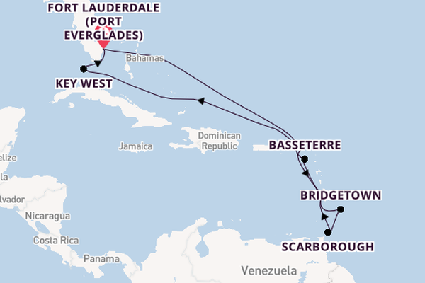 Caribbean from Fort Lauderdale (Port Everglades), Florida, USA with the Nieuw Amsterdam