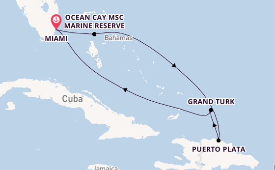 Caribbean from Miami, Florida with the MSC Seashore