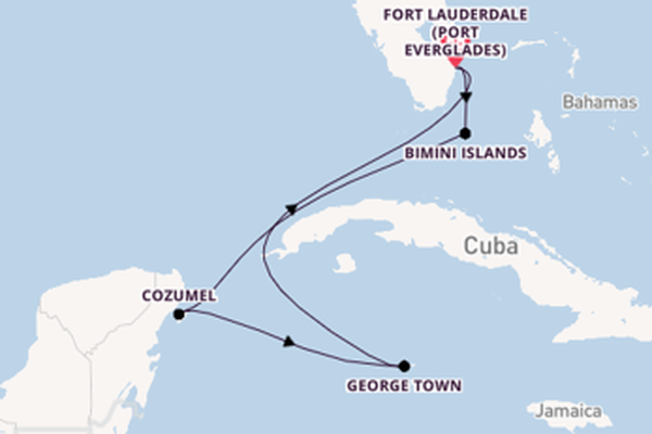 Western Caribbean from Fort Lauderdale (Port Everglades), Florida, USA with the Celebrity Reflection