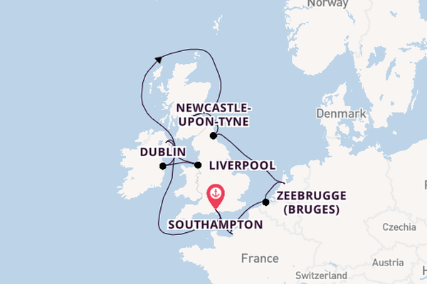 British Isles from Southampton, England with the Norwegian Sky