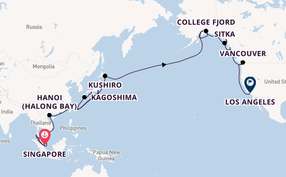 Transpacific from Singapore, Singapore with the Coral Princess