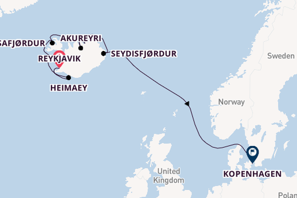 Arctica vanaf Reykjavik, IJsland met de Azamara Quest