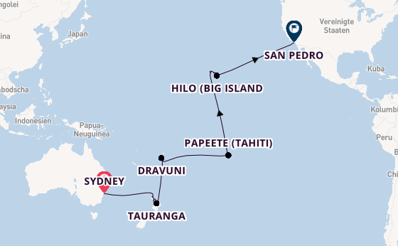 Transpazifik ab Sydney auf der Crown Princess