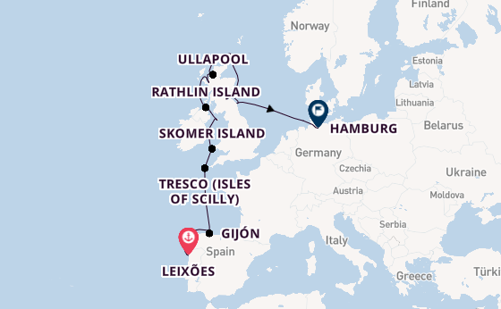 British Isles from Leixões, Portugal with the HANSEATIC nature