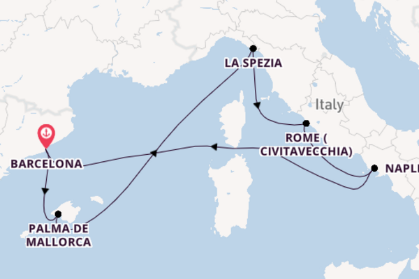 Western Mediterranean from Barcelona, Spain with the Harmony of the Seas