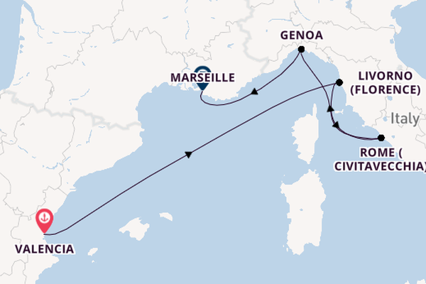 Western Mediterranean from Valencia, Spain with the MSC Orchestra 