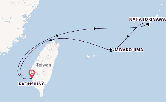 East Asia from Kaohsiung, Taiwan with the Costa Serena