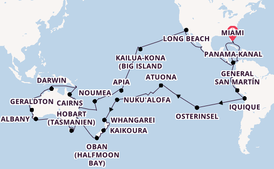 Transpazifik ab Miami auf der Seabourn Quest