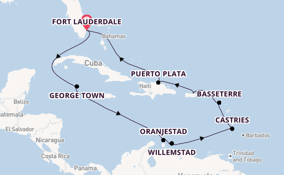 Caribbean vanaf Fort Lauderdale, Verenigde Staten met de Celebrity Eclipse