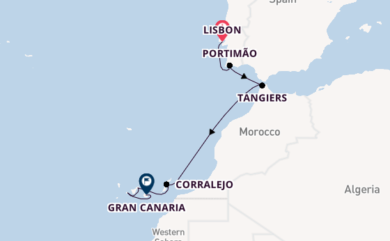 Canary Islands from Lisbon, Portugal with the Azamara Journey
