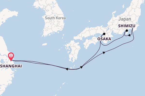Japan vanaf Shanghai, China met de Spectrum of the Seas