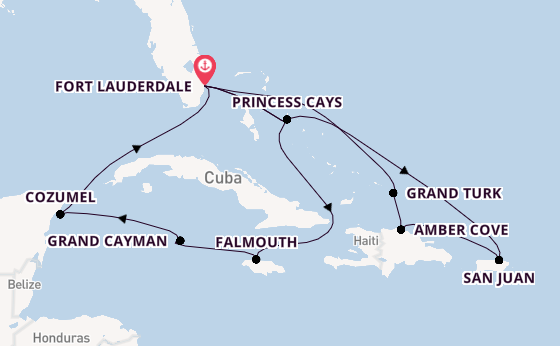 Caribbean vanaf Fort Lauderdale, Verenigde Staten met de Sky Princess