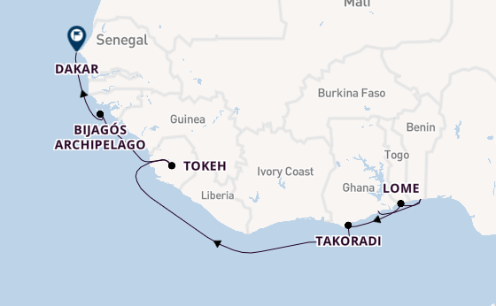 Africa from Tema, Ghana with the Silver Endeavour