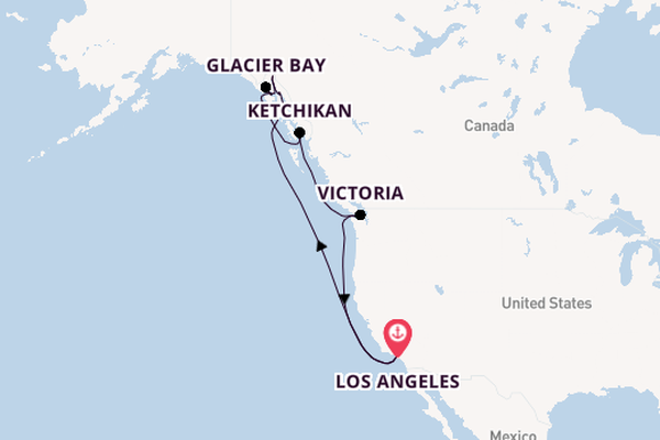 Alaska & West Canada from Los Angeles, California, USA with the Emerald Princess