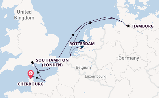 Engeland vanaf Cherbourg, Frankrijk met de MSC Preziosa