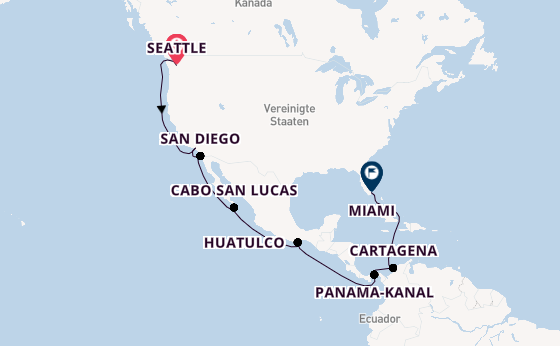 USA Westküste ab Seattle, USA auf der MSC Poesia