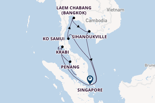 Zuidoost-Azië vanaf Port Kelang (Kuala Lumpur), Maleisië met de EXPLORA III