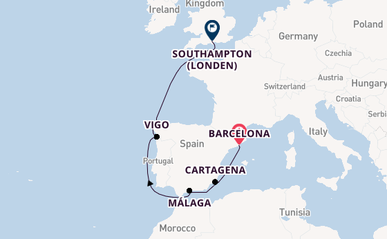Westelijke Middellandse Zee vanaf Barcelona, Spanje met de Disney Dream