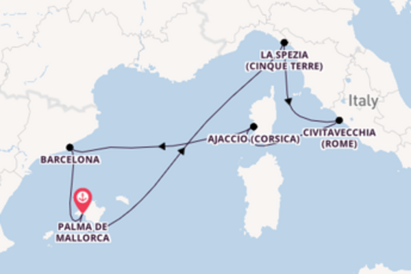 Verken Civitavecchia (Rome) met AIDA Cruises