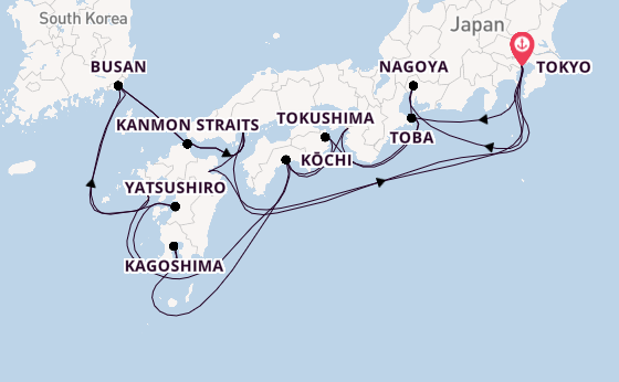 Japan from Tokyo, Japan with the Sapphire Princess