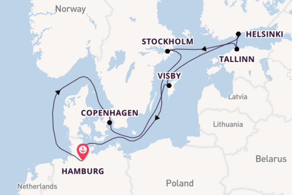 Europe from Hamburg, Germany with the Queen Anne