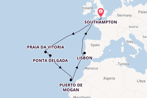 Canary Islands from Southampton, England with the Queen Victoria