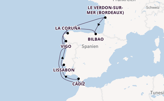 Portugal ab Leixões (Porto), Portugal auf der Mein Schiff 6