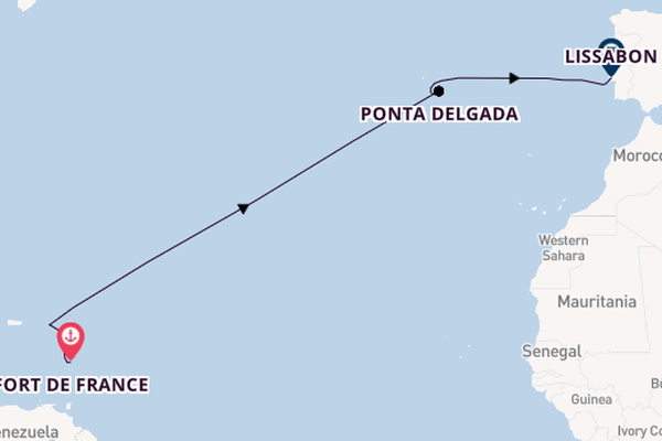 Caribbean vanaf Fort de France, Martinique met de MSC Virtuosa