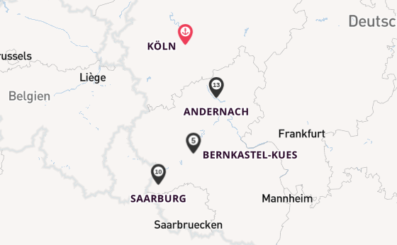 Rhein ab Köln, Deutschland auf der Rhein Prinzessin