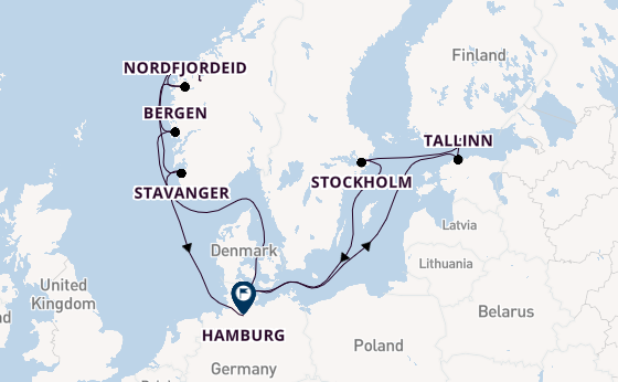 Noorwegen vanaf Kiel, Duitsland met AIDAprima
