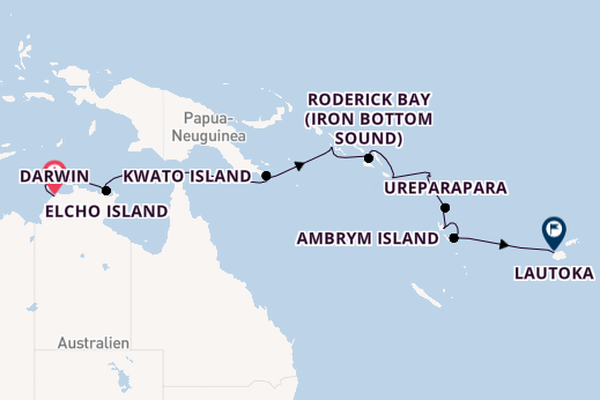 Südsee ab Darwin, Australien auf der Le Jacques Cartier