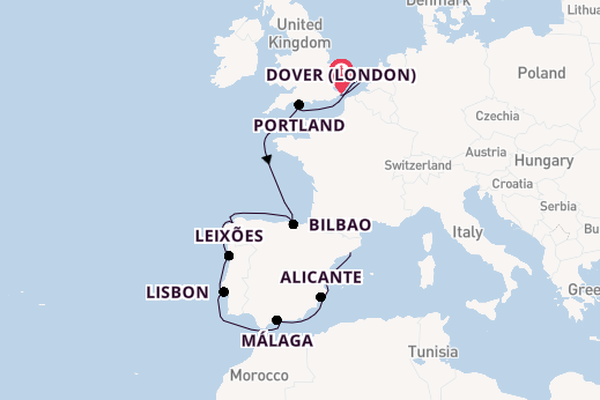 Western Mediterranean from London (Dover) with the Nieuw Statendam