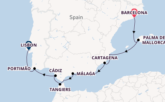 Western Mediterranean from Barcelona, Spain with the Nautica