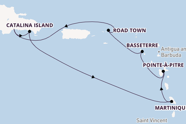 Caribbean vanaf Santo Domingo, Dominicaanse Republiek met de Costa Fascinosa
