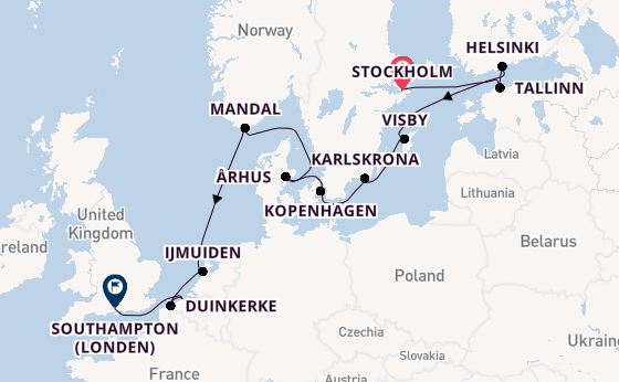 Engeland vanaf Stockholm, Zweden met de Sirena